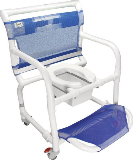 Cadeira De Banho Higienica Obeso Em Pvc Com Braço Escamoteavel