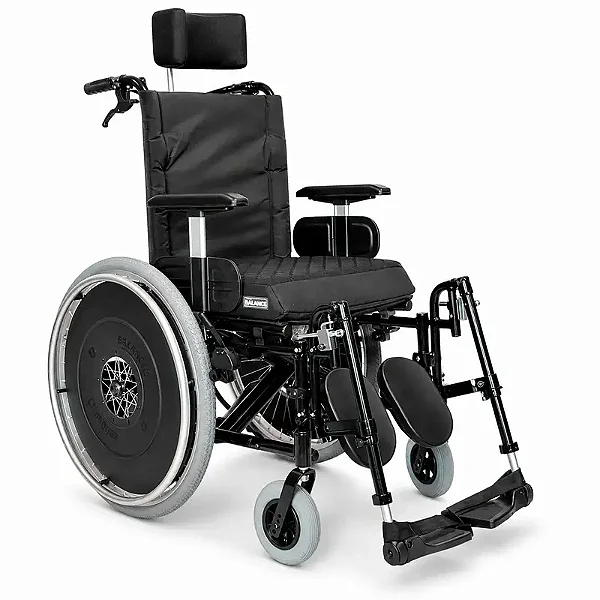 Cadeira De Rodas Avd Em Alumino Reclinavel Preta 44 CM - ORTOBRAS