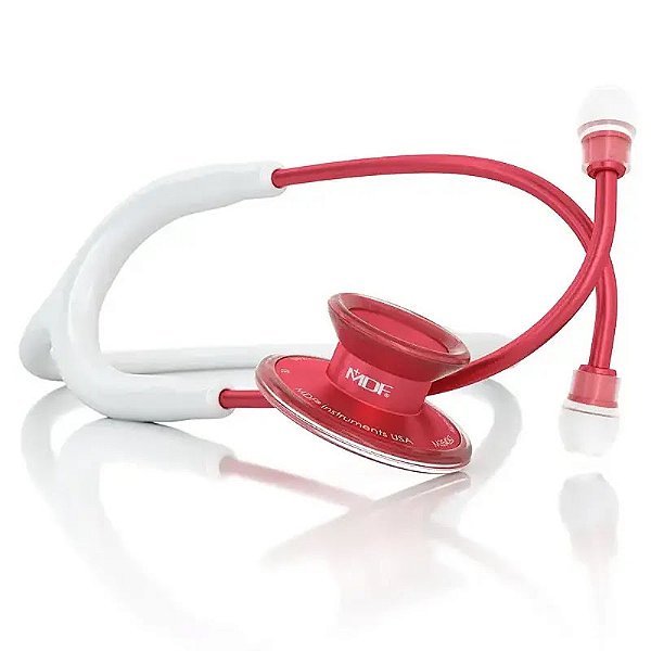 Estetoscópio Acoustica Deluxe Duplo - Red White - MDF