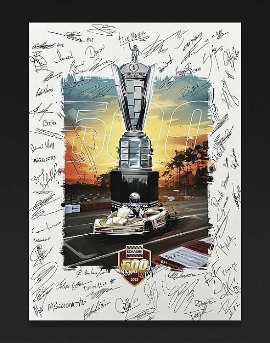 Poster Oficial 500 Milhas de Kart Pro 2025 - ASSINADO!
