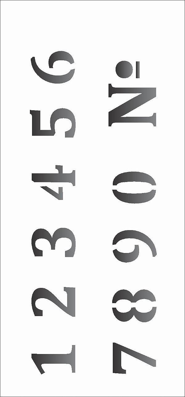 Stencil 7×15 Simples – Numeros – OPA 1971