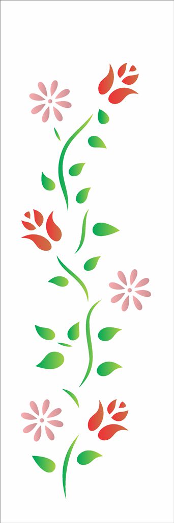 Stencil 10×30 Simples – Flores e Botões – OPA 729
