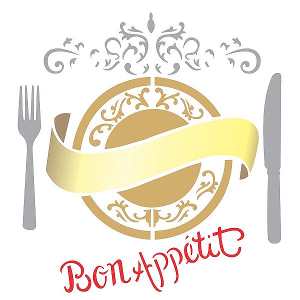 Stencil 30,5×30,5 Simples – Bon Appetit – OPA 2293