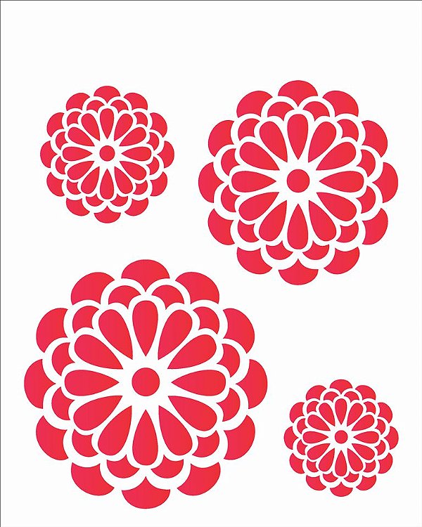 Stencil 20×25 Simples – Flores Redondas – OPA 1245