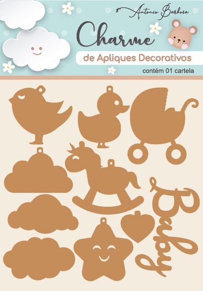 Charme de Apliques Decorativos MDF Baby I - Scrap By Antonio