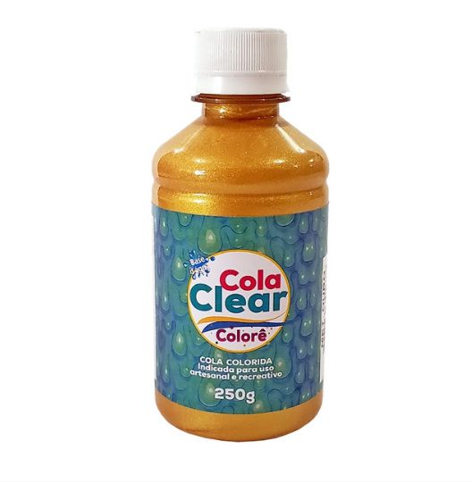 Cola Clear Colorê 250g Glitter - Metálica Ouro