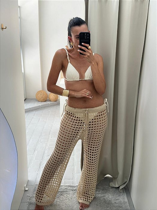 Calça Croche Areia