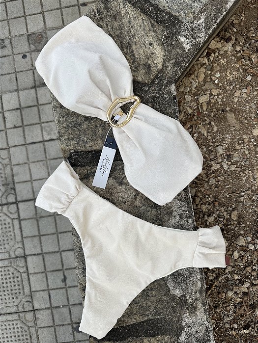 Caraíva Off White Calcinha Borboleta