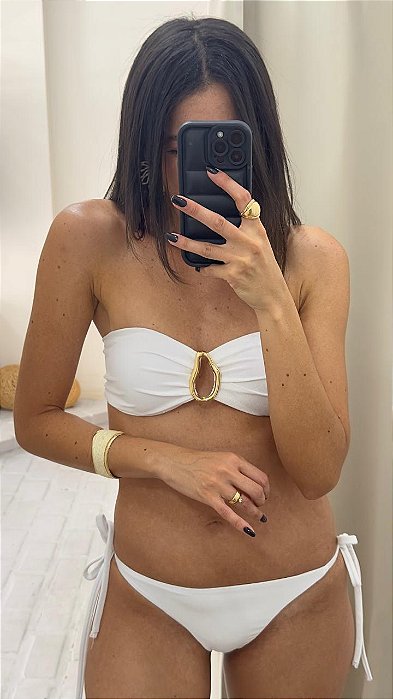 Biquíni Caraíva Branco Calcinha Lacinho