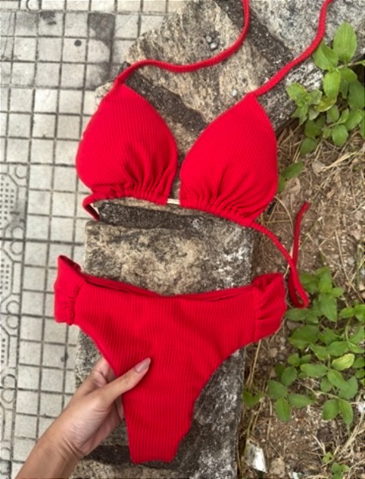 Biquíni Cortininha Vermelho Borboleta