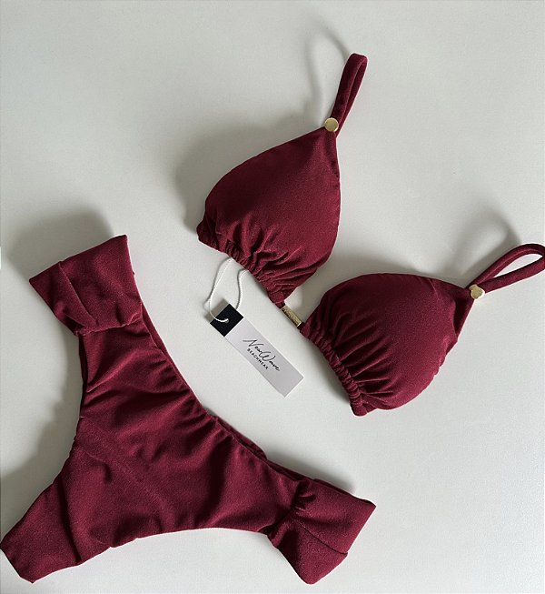 Biquíni Cortininha Cereja Calcinha Borboleta