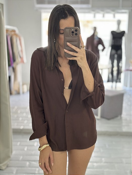 Camisa Linho Marrom