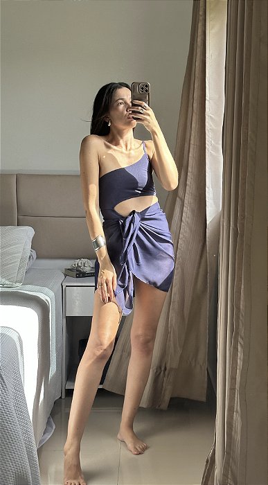 Pareô Curta Azul Marinho