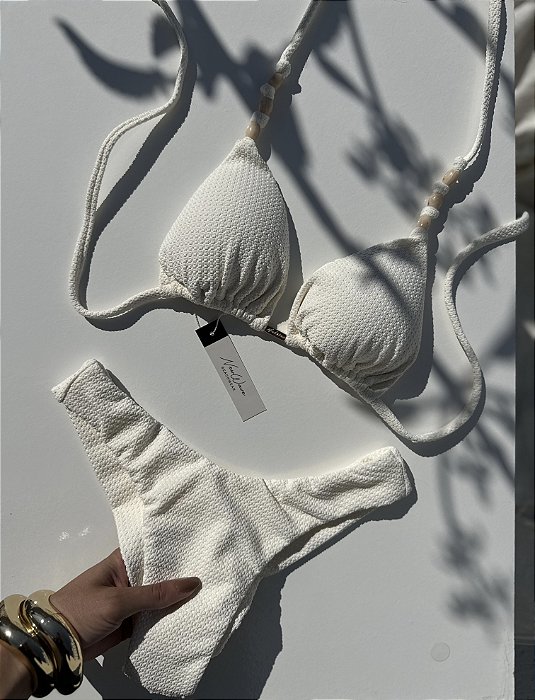 Cortininha Pedras Off White Asa Delta