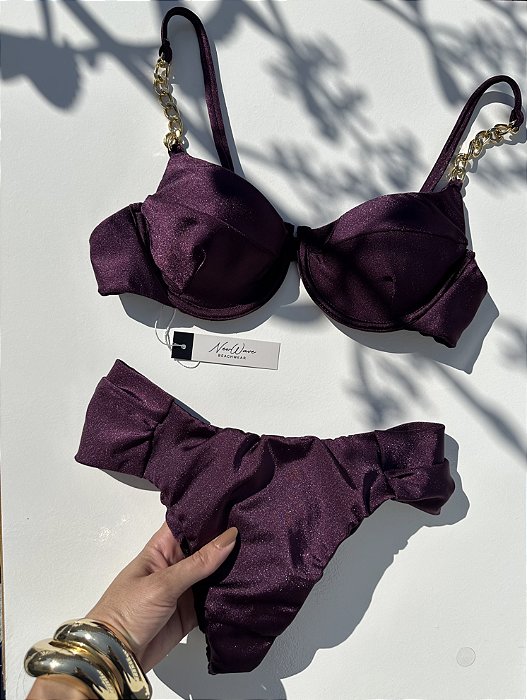 Meia Taça Correntes Roxo Borboleta