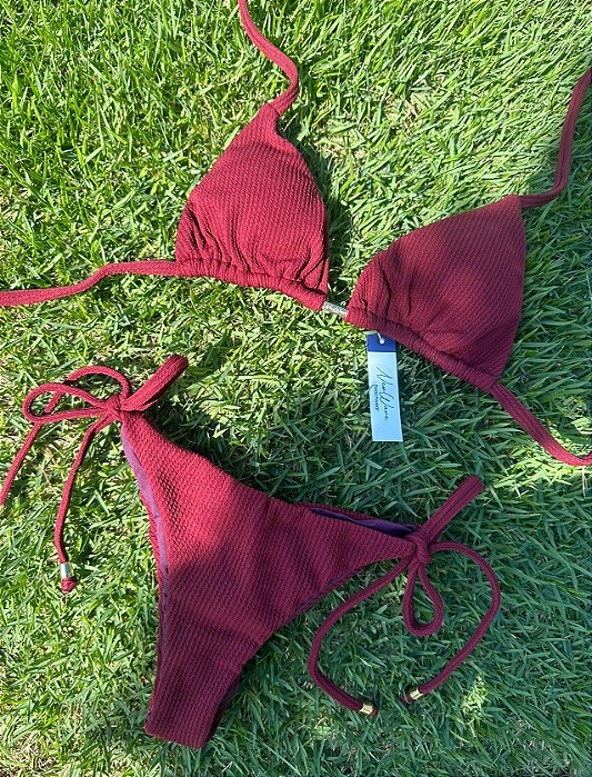 Biquíni Cortininha Marsala Lacinho