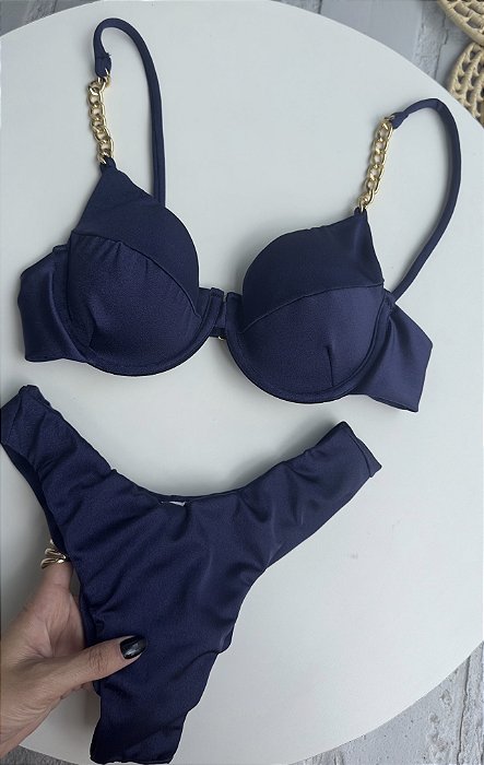 Meia Taça Correntes Azul Marinho Asa Delta