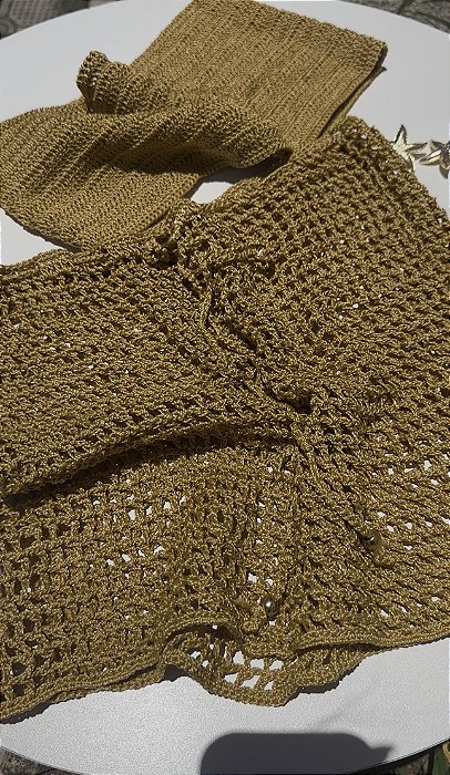 Conjunto Crochê Mikos Dourado