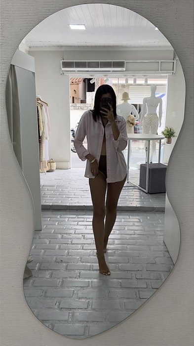 Camisa Linho Rosa Bebê