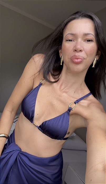 Biquíni Cortininha Azul Organic Lacinho