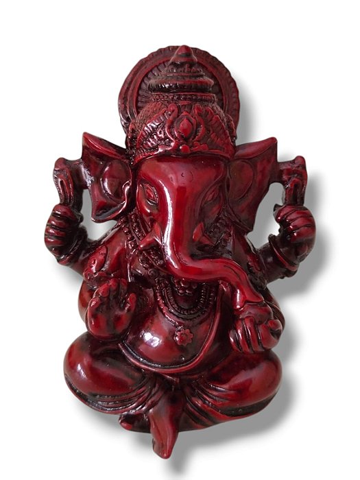 Ganesha Vermelho em resina 10cm