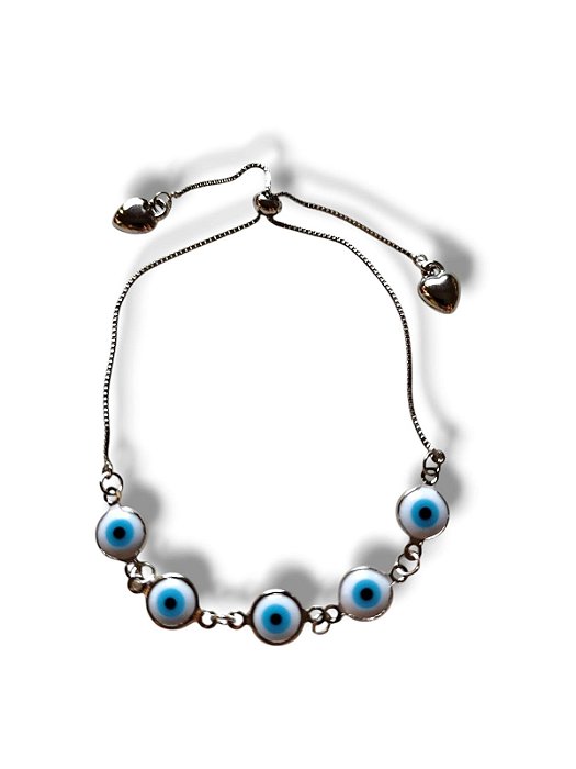 Pulseira Olho Grego e coração