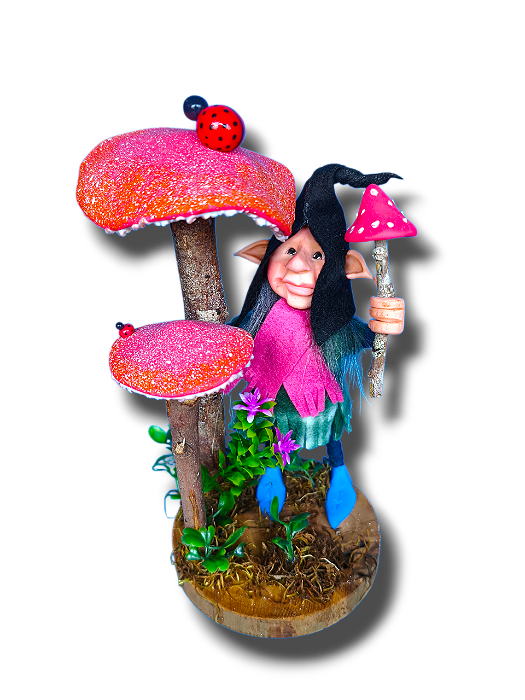 Lupnick, duende da Alegria com cogumelos