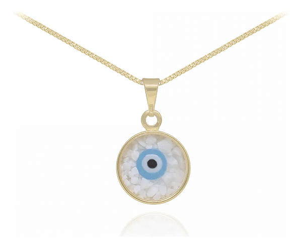 Talismã Olho Grego e Sal grosso - semi-jóia