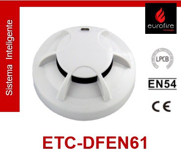 Detector de Fumaça Endereçável, com LPCB, CE, EN54 - Eurofire Tecnologia