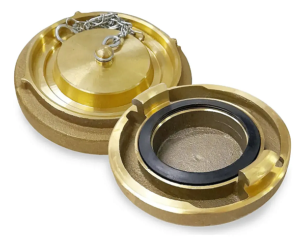 Tampão Storz Latão Para Hidrante 1.1/2 Com Corrente