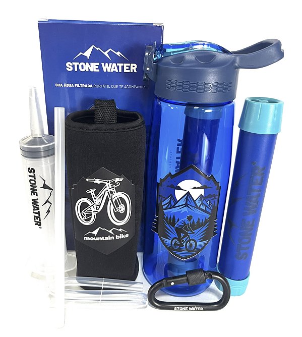 Garrafa Stone Water com filtro Edição Especial CICLISTAS + Capa Térmica + GANHE 4 Acessórios