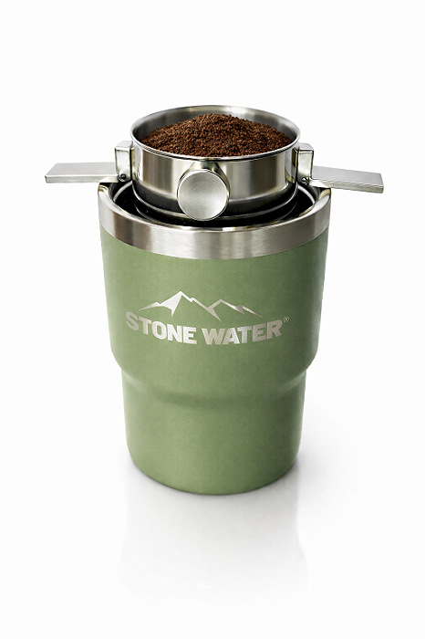 LANÇAMENTO Thermo Stone Mini + Mini Flow (Garrafa Térmica 350 mL + Coador de Inox)