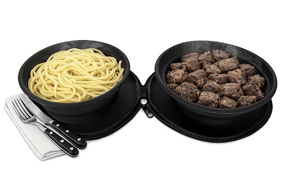 LANÇAMENTO Duo Água & Alimento - Tijela Dupla Dobrável de Silicone