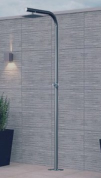 Ducha Tubular Aço Inox 2 Polegadas Vazão de 15 a 20 Litros por Minuto