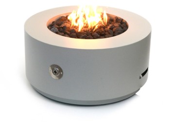 Lareira para Área Externa a Gás Redonda Modelo Coliseum- Base em Chapa Metálica