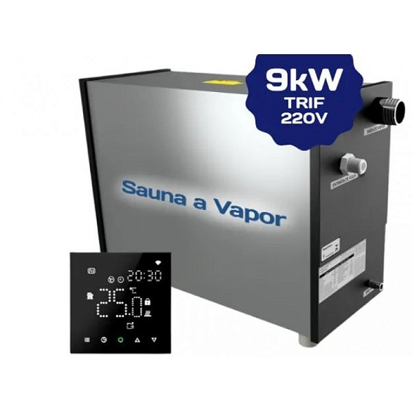 Sauna a Vapor Ginni G9 com Controlador Digital Trif. 220v