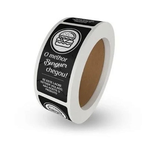 LACRE DE SEGURANÇA - O MELHOR BURGUER (C/500) PRETO