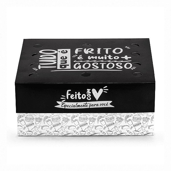 CAIXA PARA FRITURAS DELIVERY PEQUENA (C/50) - BLACK GOURMET