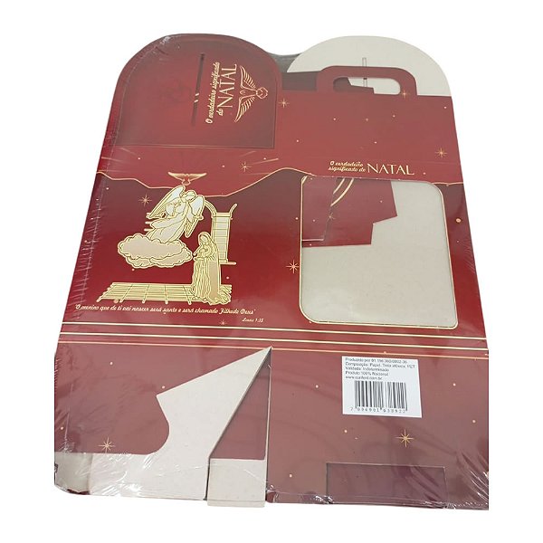 CAIXA PANETONE MALETA COM VISOR 500GR MENSAGENS (C/10)