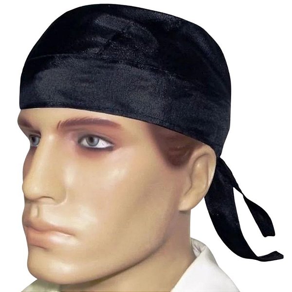 Bandana Durag preta pano leve