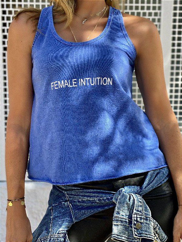 T-Shirt Female Intuition Stonewashed Azul Klein
