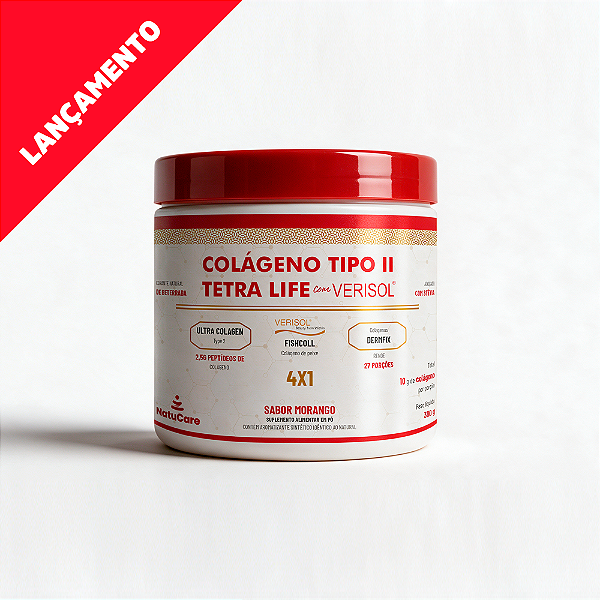 Colágeno tipo 2 Tetra Life com Verisol® da NatuCare