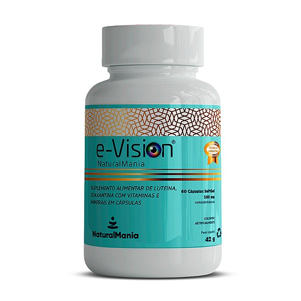 e- VISION Suplemento alimentar de Luteína, Zeaxantina com Vitaminas e Minerais com 60 cápsulas