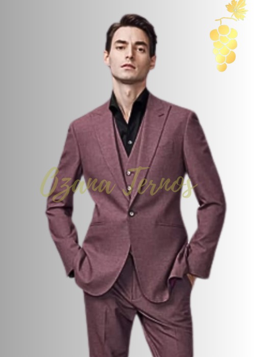 Terno Costume Slim Vermelho Veneziano
