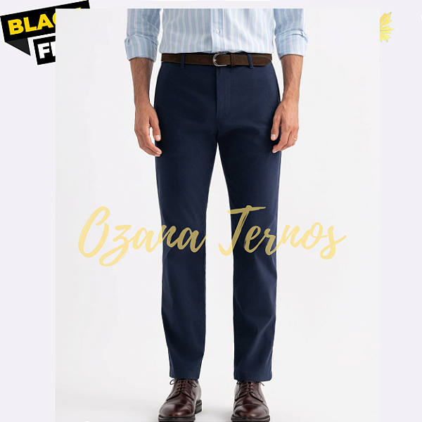 Calça Social Slim Azul Marinho #Promoção