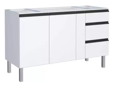 COZIMAX GAIA GABINETE ACO 1,20 m 3 gav BR PUXADOR PRETO