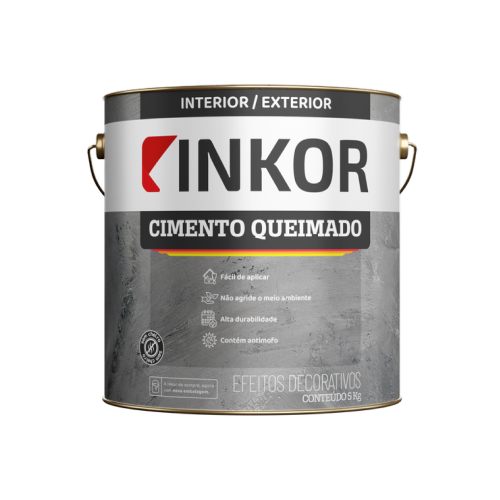 TINTA CIMENTO QUEIMADO ACRÍLICO CARVÃO CINZA 5kg INKOR