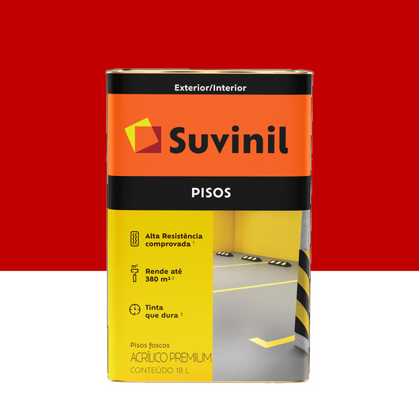 SUVINIL TINTA PISO ACRILICO FOSCO 18L VERMELHO