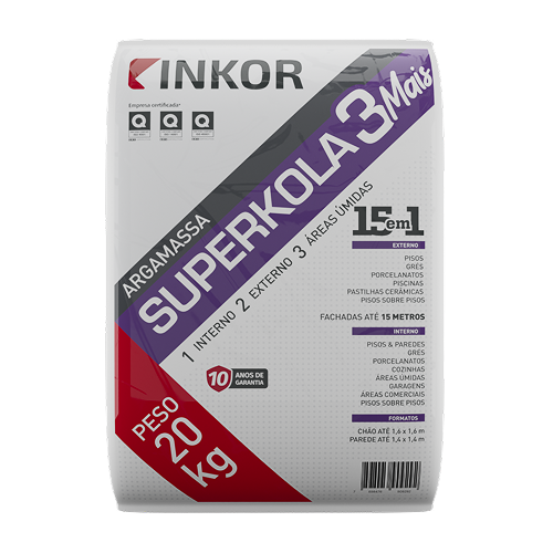 ARGAMASSA 15 EM 1 SUPERKOLA INKOR 20KG PISO PISO INT E EXTERNO