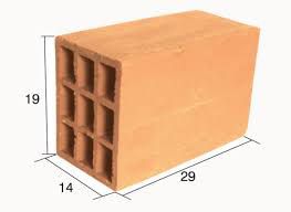 TIJOLO 9 FUROS 14x19x29cm NORMELIO